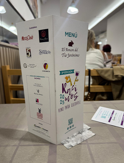 Folleto de la Cata de Vinos Palacio de Villachica